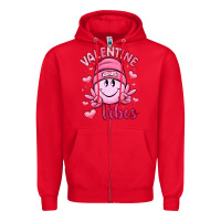 Red valentine vibes Zipper Hoodie - LillyAllenDesigns