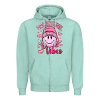Seafoam valentine vibes Zipper Hoodie - LillyAllenDesigns