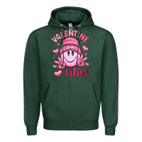 Sports Green valentine vibes Zipper Hoodie - LillyAllenDesigns