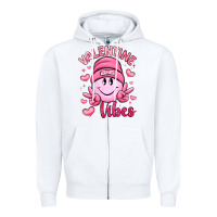 White valentine vibes Zipper Hoodie - LillyAllenDesigns
