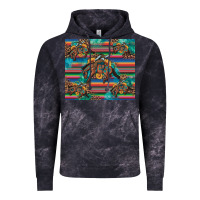 Cloud Black bucking bronco serape turquoise Vintage Hoodie - Artiststas