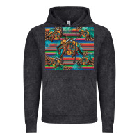 Vintage Black bucking bronco serape turquoise Vintage Hoodie - Artiststas