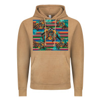Vintage Camel bucking bronco serape turquoise Vintage Hoodie - Artiststas