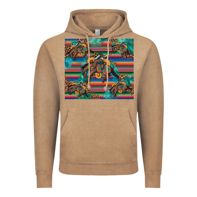 Bucking Bronco Serape Turquoise Vintage Hoodie by Artiststas | Teevron
