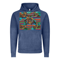 Vintage Denim bucking bronco serape turquoise Vintage Hoodie - Artiststas