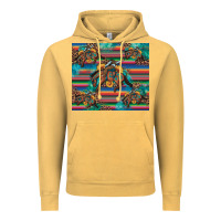 Vintage Mustard bucking bronco serape turquoise Vintage Hoodie - Artiststas