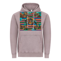 Vintage Zinc bucking bronco serape turquoise Vintage Hoodie - Artiststas