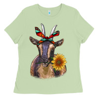 Matcha sunflower aztec ribbon goat Ladies Tee - RanaPortraitStore