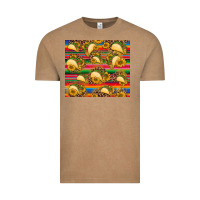 Vintage Coffee tacos and sunflowers with serape leopard background Vintage Tee - BarkalooDesign