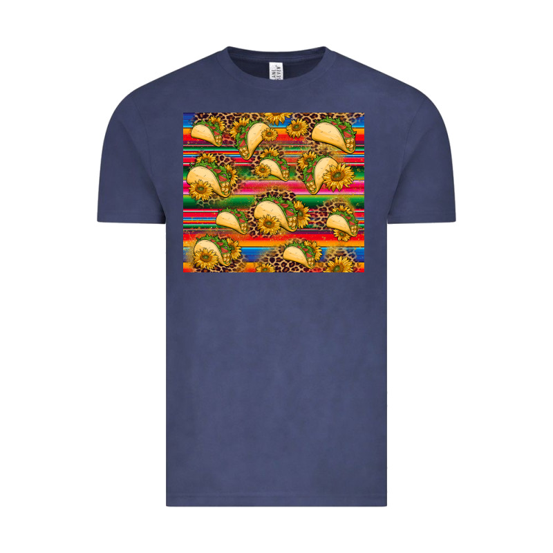 Tacos And Sunflowers With Serape Leopard Background Vintage Tee by BarkalooDesign | Teevron