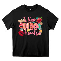 I Teach Sweet Hearts Valentine's Day Teacher Heavy Core Tee | Teevron