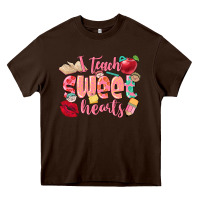 Chocolate Brown i teach sweet hearts valentine's day teacher Heavy Core Tee - FaDigitalArtStudio