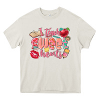 Cream i teach sweet hearts valentine's day teacher Heavy Core Tee - FaDigitalArtStudio