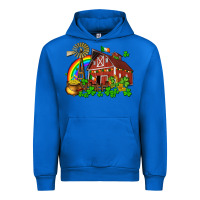 Cobalt St. Patrick's farm with gold Urban Hoodie - OliviaCreatesArt