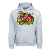 Heather Grey St. Patrick's farm with gold Urban Hoodie - OliviaCreatesArt