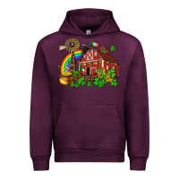 Mauve Wine St. Patrick's farm with gold Urban Hoodie - OliviaCreatesArt