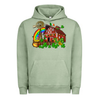 Pigment Oil Green St. Patrick's farm with gold Urban Hoodie - OliviaCreatesArt