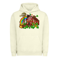 Pigment Pistachio St. Patrick's farm with gold Urban Hoodie - OliviaCreatesArt
