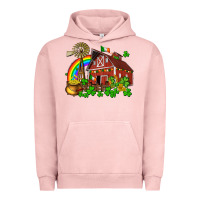 Pigment Salmon St. Patrick's farm with gold Urban Hoodie - OliviaCreatesArt