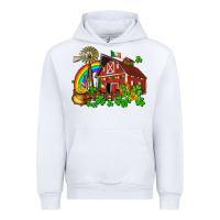 White St. Patrick's farm with gold Urban Hoodie - OliviaCreatesArt