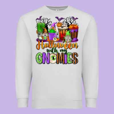 Halloween With My Gnomies Coffee Cups Premium Sweatshirt Designed By Texasbilliewilder