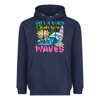 Navy Life's a beach make some waves Heavyweight Hoodie - NancyCooperArtShop