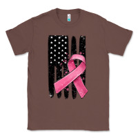 Chestnut breast cancer ribbon american flag Classic Tee - MaliasSmallBusiness