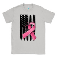 Moon Dust breast cancer ribbon american flag Classic Tee - MaliasSmallBusiness