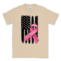 Mushroom breast cancer ribbon american flag Classic Tee - MaliasSmallBusiness