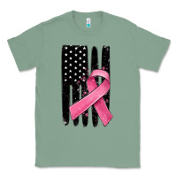 Sage breast cancer ribbon american flag Classic Tee - MaliasSmallBusiness