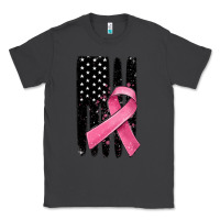 Smoke breast cancer ribbon american flag Classic Tee - MaliasSmallBusiness