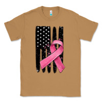 Toasted Coconut breast cancer ribbon american flag Classic Tee - MaliasSmallBusiness