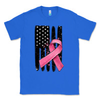 True Royal breast cancer ribbon american flag Classic Tee - MaliasSmallBusiness