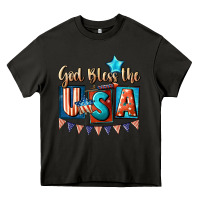 Asphalt God bless the USA 4th of july Heavy Core Tee - CowGirlArtShop