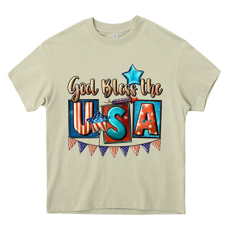 God Bless The Usa 4th Of July Heavy Core Tee by CowGirlArtShop | Teevron