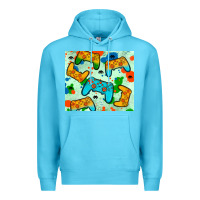 Ocean Blue gaming controller Premium Hoodie - JahusDesignShop