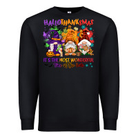 Black Hallothanksmas it's the most wonderful time of the Premium Sweatshirt - NancyCooperArtShop