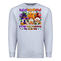 Heather Grey Hallothanksmas it's the most wonderful time of the Premium Sweatshirt - NancyCooperArtShop