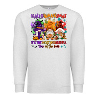 Oatmeal Heather Hallothanksmas it's the most wonderful time of the Premium Sweatshirt - NancyCooperArtShop