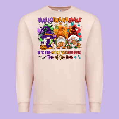 Hallothanksmas It's The Most Wonderful Time Of The Premium Sweatshirt Designed By Nancycooperartshop