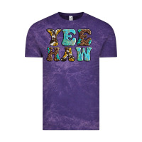Cloud Purple western sunflowers turquoise leopard yee haw Vintage Tee - BarkalooDesign