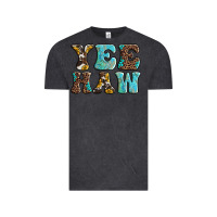 Vintage Black western sunflowers turquoise leopard yee haw Vintage Tee - BarkalooDesign