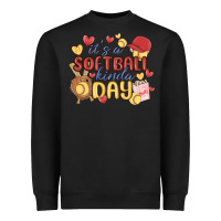 Black it's a softball kinda day Heavyweight Sweatshirt - MaliasSmallBusiness