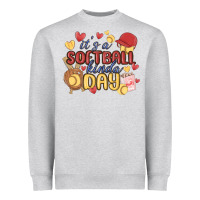 Heather Grey it's a softball kinda day Heavyweight Sweatshirt - MaliasSmallBusiness