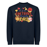 Navy it's a softball kinda day Heavyweight Sweatshirt - MaliasSmallBusiness