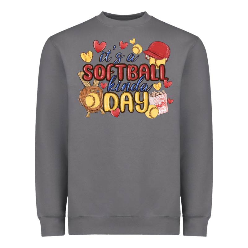 It's A Softball Kinda Day Heavyweight Sweatshirt by MaliasSmallBusiness | Teevron