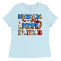 Baby Blue diamonds are a girl's best friend baseball Ladies Tee - Zillion Design Studio