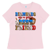 Bubblegum Pink diamonds are a girl's best friend baseball Ladies Tee - Zillion Design Studio