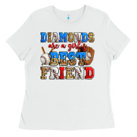 White diamonds are a girl's best friend baseball Ladies Tee - Zillion Design Studio