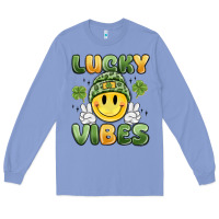 Colony Blue lucky vibes Long Sleeve Tee - MaliasSmallBusiness